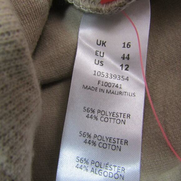 ASOS Tan Knit Mini Dress Women's sz 12 Coastal Neutral Minimalist Cozy Boho - Picture 8 of 9